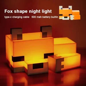 Cute Fox Night Light Soft Orange Glow Decor And Desk Lamp For Gaming Room Or Kids Bedroom